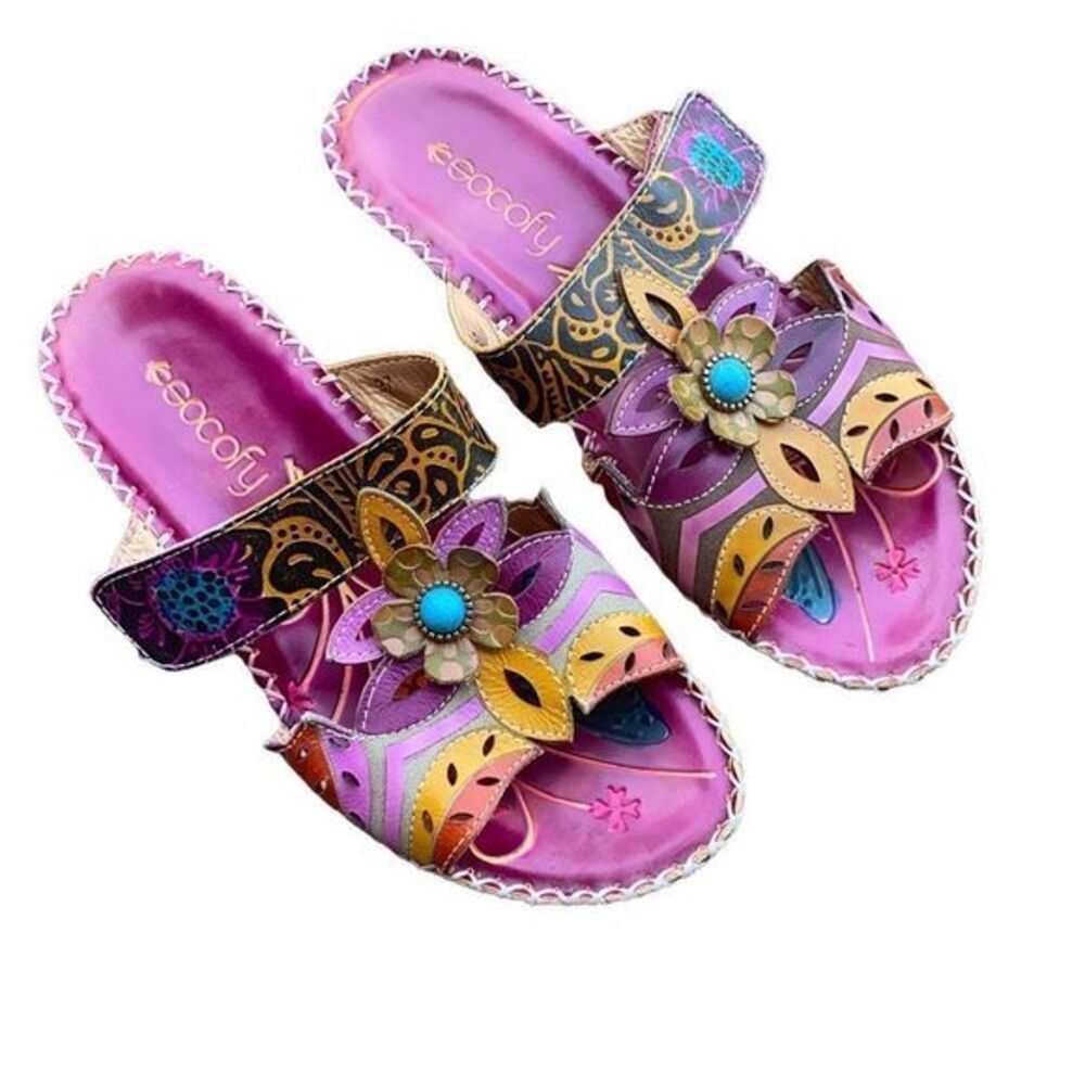 Socofy Boho Wedge Sandals